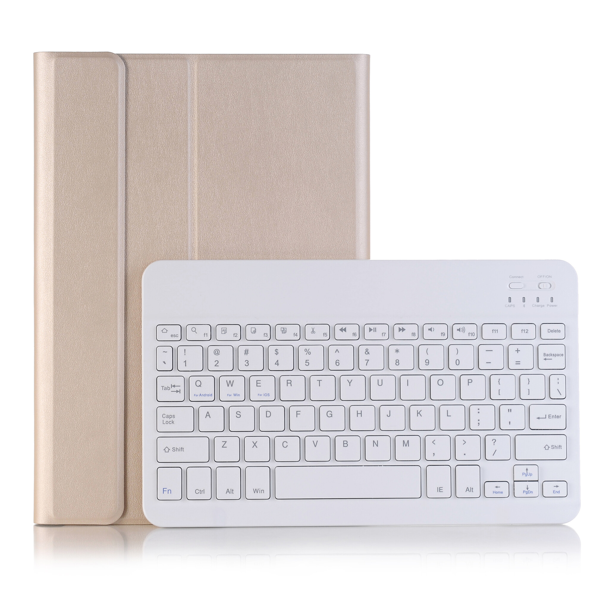 Case2go - Bluetooth Toetsenbord hoes geschikt voor Apple iPad Pro 11 (2024) - QWERTY - Auto Wake/Sleep functie - Met Pencil Houder - Goud afbeelding