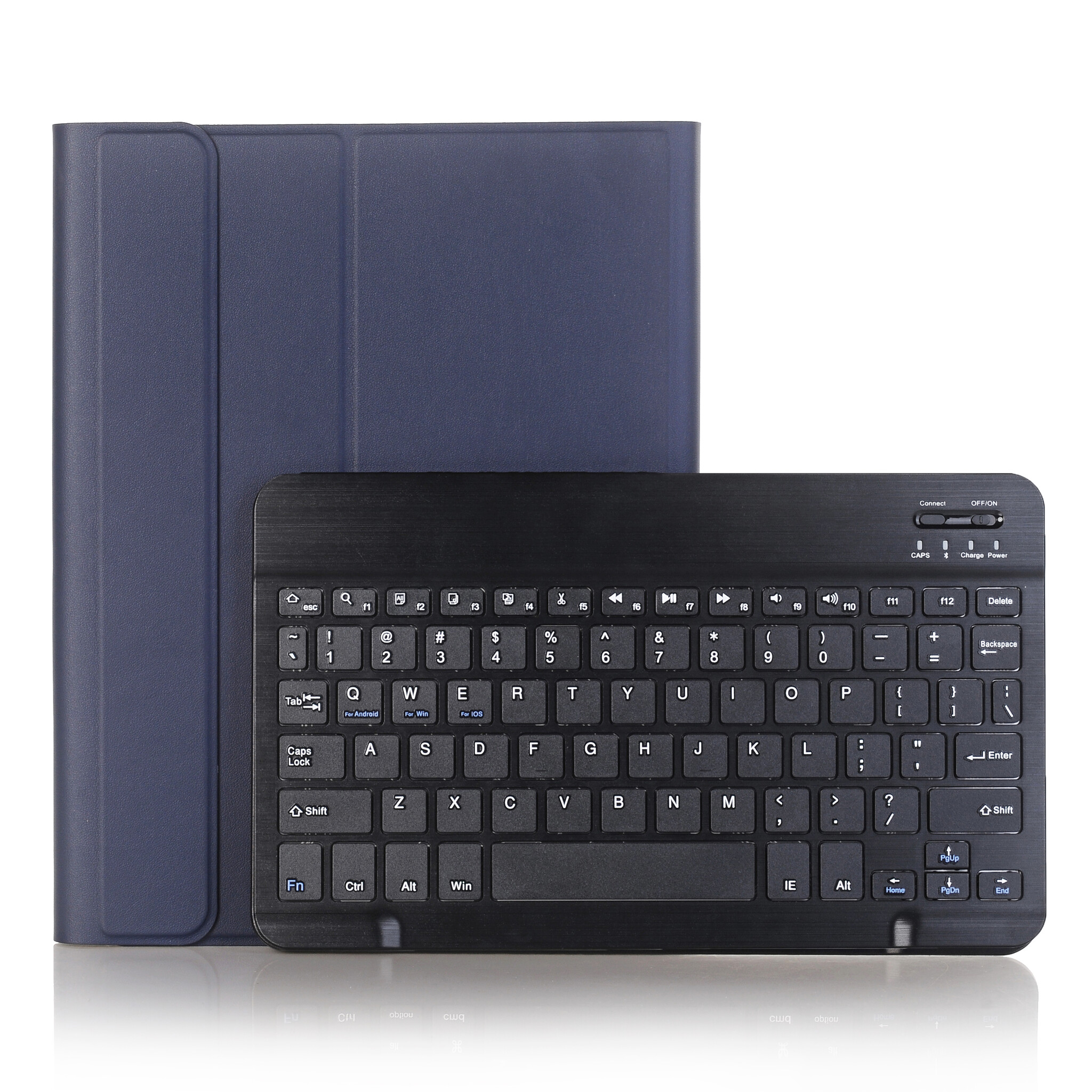 Case2go - Bluetooth Toetsenbord hoes geschikt voor Apple iPad Pro 11 (2024) - QWERTY - Auto Wake/Sleep functie - Met Pencil Houder - Donker Blauw afbeelding