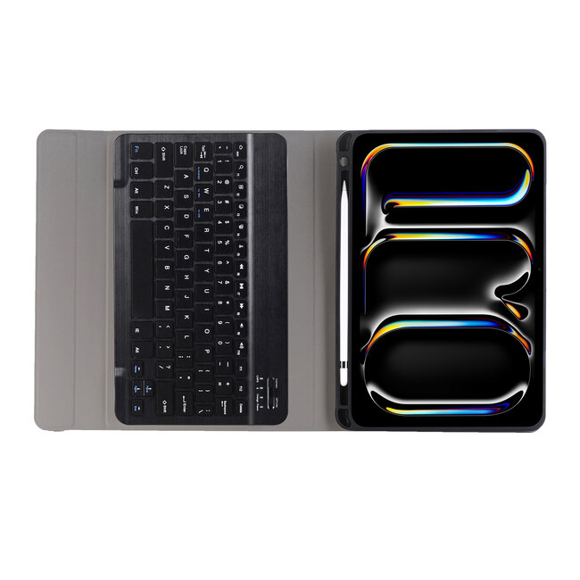 Case2go - Bluetooth Toetsenbord hoes geschikt voor Apple iPad Pro 11 (2025) / Apple iPad Pro 11 (2024) - QWERTY - Auto Wake/Sleep functie - Met Pencil Houder - Donker Blauw