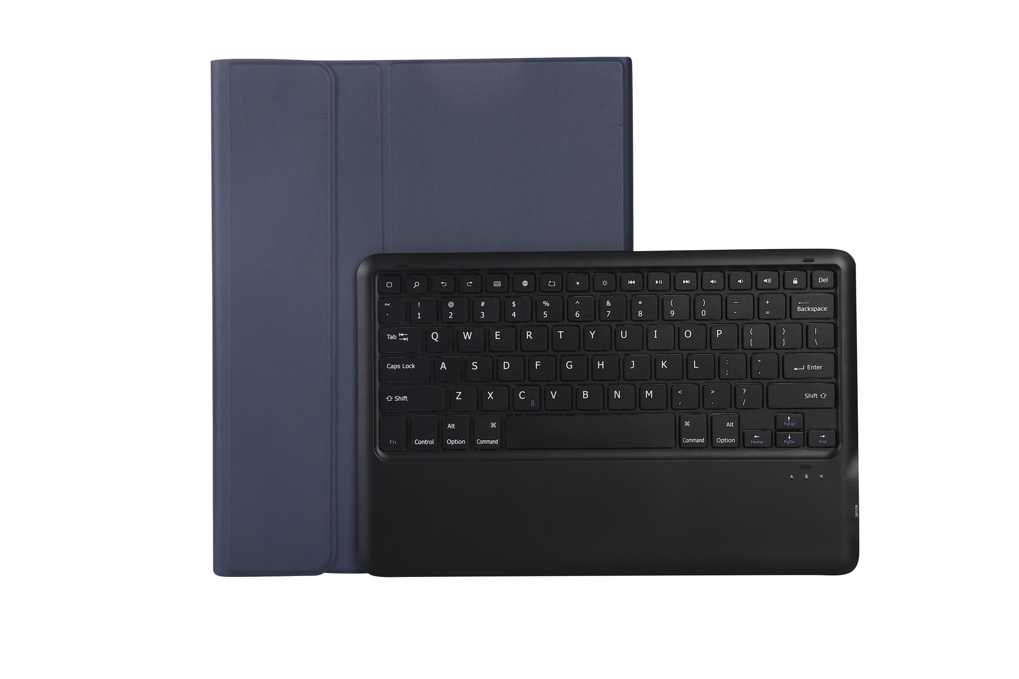 Case2go - Bluetooth Toetsenbord hoes geschikt voor Apple iPad Air 13 (2024/2025) / Apple iPad Pro 12.9 (2018/2020/2021/2022) - QWERTY - Auto Wake/Sleep functie - Met Pencil Houder - Donker Bl afbeelding