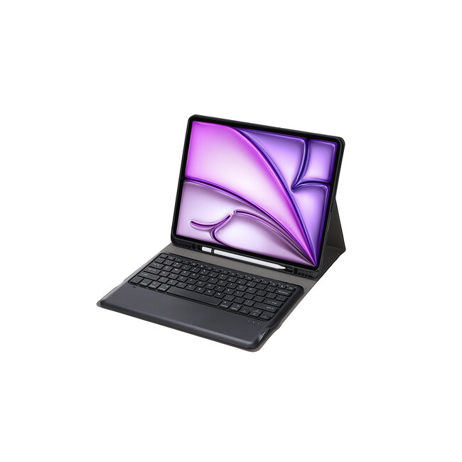 Case2go - Bluetooth Toetsenbord hoes geschikt voor Apple iPad Air 13 (2024/2025) / Apple iPad Pro 12.9 (2018/2020/2021/2022) - QWERTY - Auto Wake/Sleep functie - Met Pencil Houder - Donker Blauw
