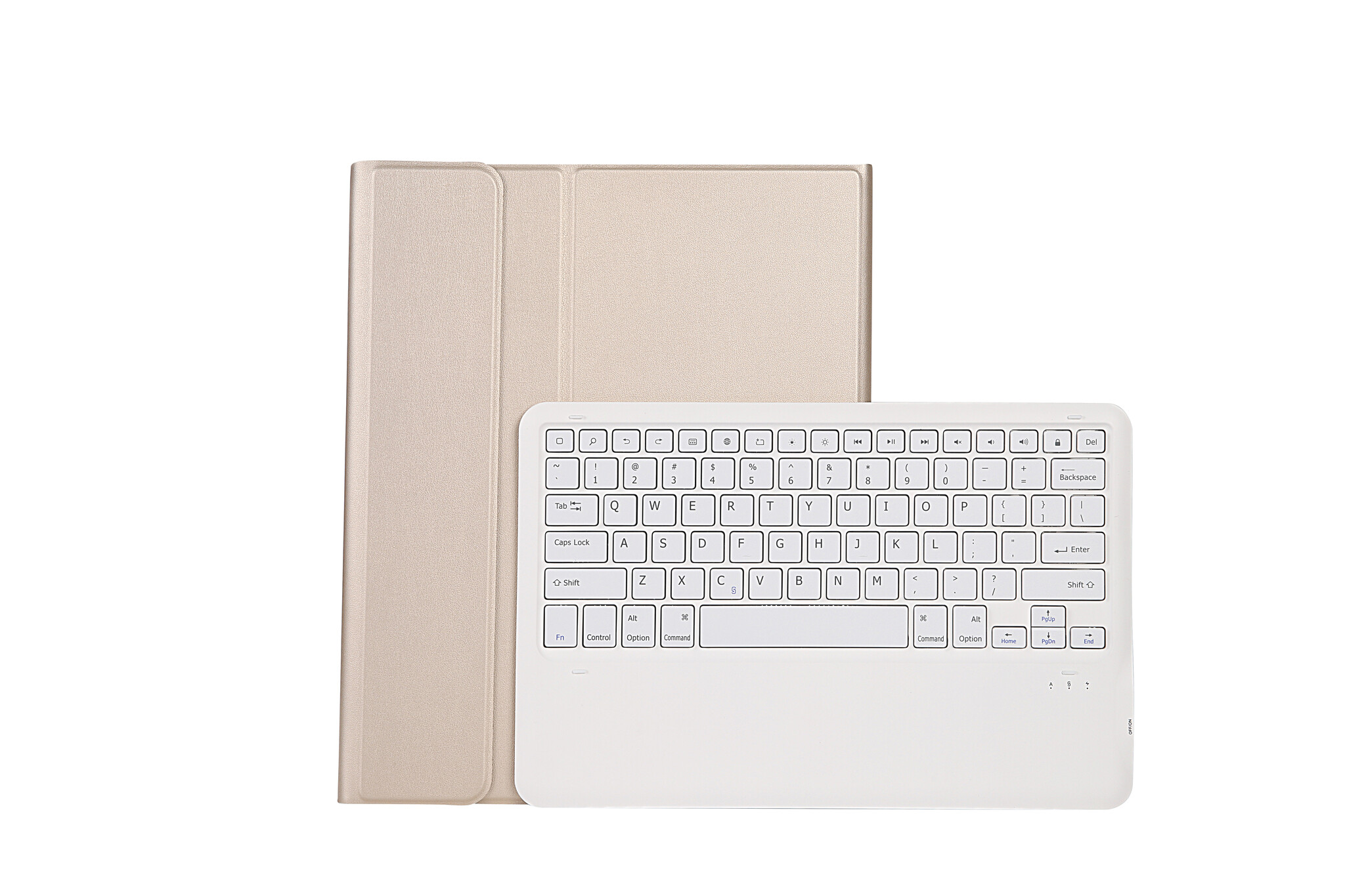 Case2go - Bluetooth Toetsenbord hoes geschikt voor Apple iPad Air 13 (2024/2025) / Apple iPad Pro 12.9 (2018/2020/2021/2022) - QWERTY - Auto Wake/Sleep functie - Met Pencil Houder - Goud afbeelding