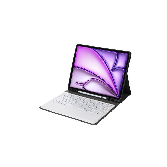 Case2go - Bluetooth Toetsenbord hoes geschikt voor Apple iPad Air 13 (2024/2025) / Apple iPad Pro 12.9 (2018/2020/2021/2022) - QWERTY - Auto Wake/Sleep functie - Met Pencil Houder - Goud