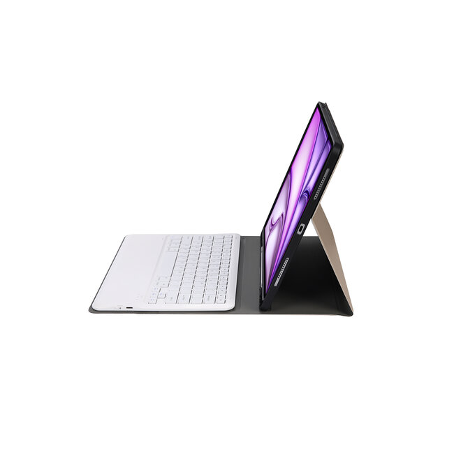 Case2go - Bluetooth Toetsenbord hoes geschikt voor Apple iPad Air 13 (2024/2025) / Apple iPad Pro 12.9 (2018/2020/2021/2022) - QWERTY - Auto Wake/Sleep functie - Met Pencil Houder - Goud