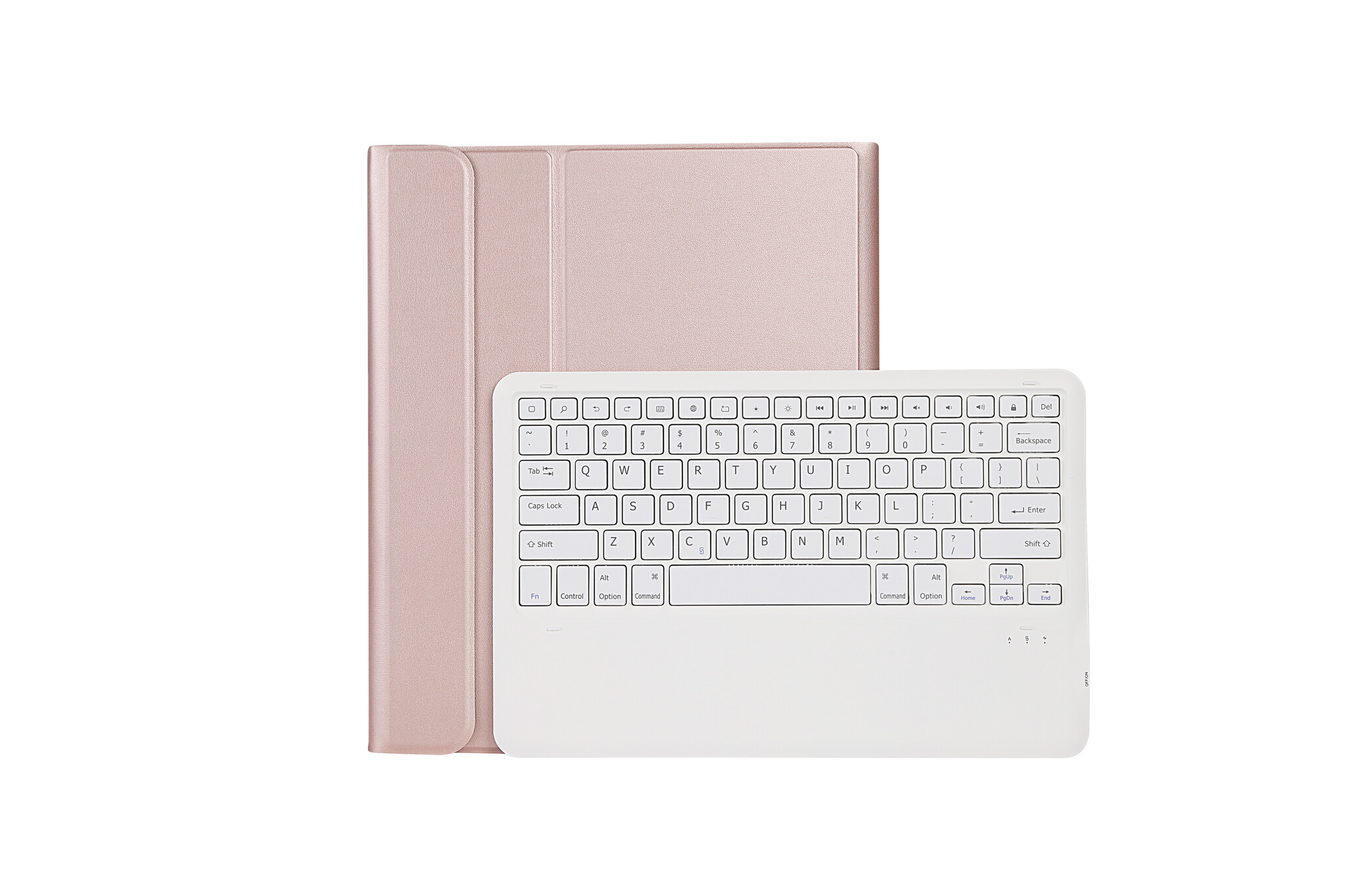 Case2go - Bluetooth Toetsenbord hoes geschikt voor Apple iPad Pro 13 (2024) - QWERTY - Auto Wake/Sleep functie - Met Pencil Houder - Rosé Goud afbeelding