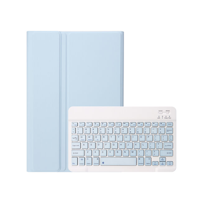 Case2go - Bluetooth Toetsenbord hoes geschikt voor Apple iPad Air 11 (2024) - QWERTY - Auto Wake/Sleep functie - Met Pencil Houder - Licht Blauw