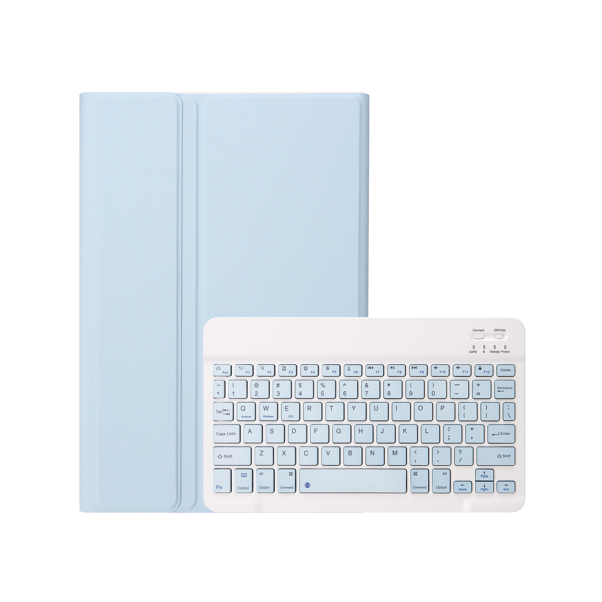 Case2go - Bluetooth Toetsenbord hoes geschikt voor Apple iPad Pro 11 (2024) - QWERTY - Auto Wake/Sleep functie - Met Pencil Houder - Licht Blauw afbeelding