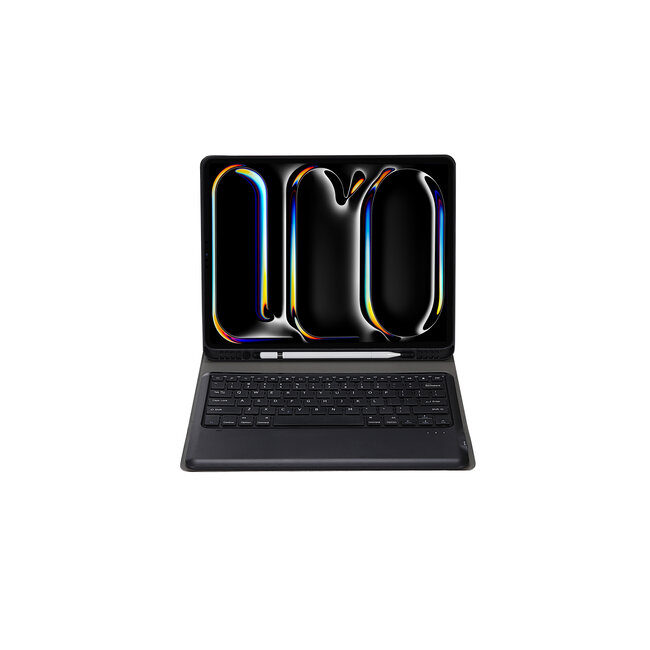 Case2go - Bluetooth Toetsenbord hoes geschikt voor Apple iPad Pro 13 (2025/2024) - QWERTY - Auto Wake/Sleep functie - Met Pencil Houder - Donker Blauw