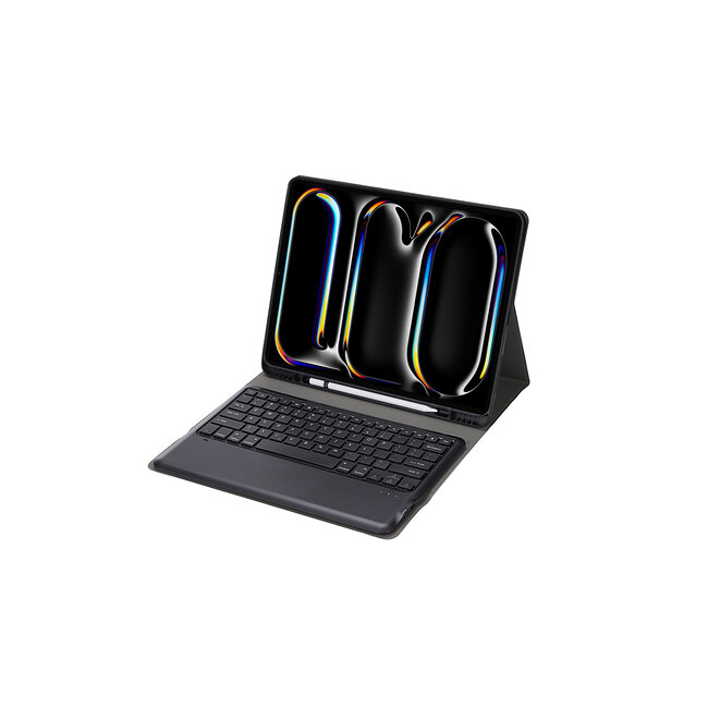 Case2go - Bluetooth Toetsenbord hoes geschikt voor Apple iPad Pro 13 (2025/2024) - QWERTY - Auto Wake/Sleep functie - Met Pencil Houder - Donker Blauw