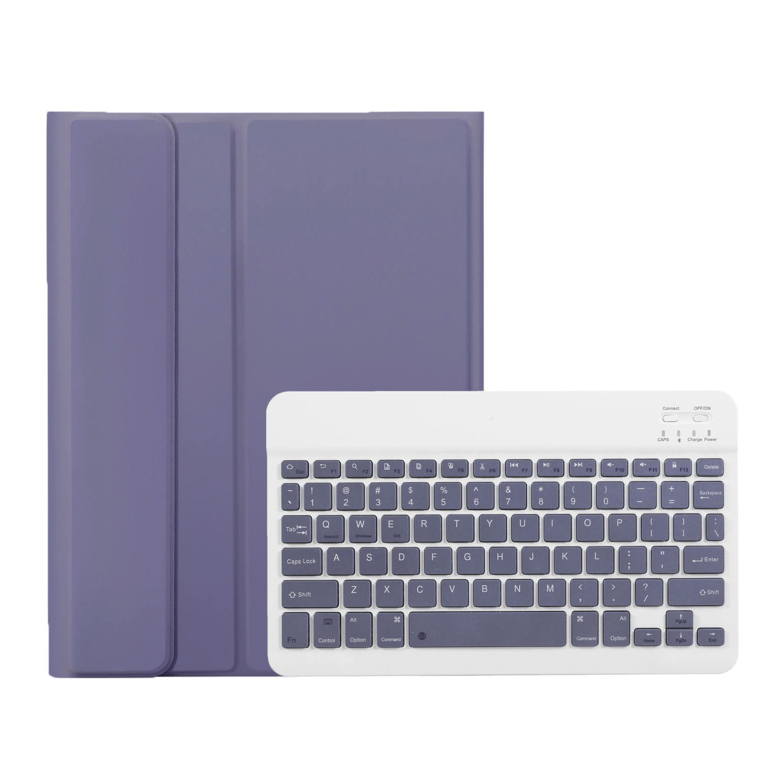 Case2go - Bluetooth Toetsenbord hoes geschikt voor Apple iPad Pro 11 (2024) - QWERTY - Auto Wake/Sleep functie - Met Pencil Houder - Paars afbeelding