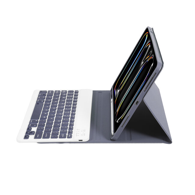 Case2go - Bluetooth Toetsenbord hoes geschikt voor Apple iPad Pro 11 (2025) / Apple iPad Pro 11 (2024) - QWERTY - Auto Wake/Sleep functie - Met Pencil Houder - Paars
