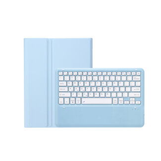 Case2go Case2go - Bluetooth Toetsenbord hoes geschikt voor Apple iPad Pro 13 (2024) - QWERTY - Auto Wake/Sleep functie - Met Pencil Houder - Licht Blauw