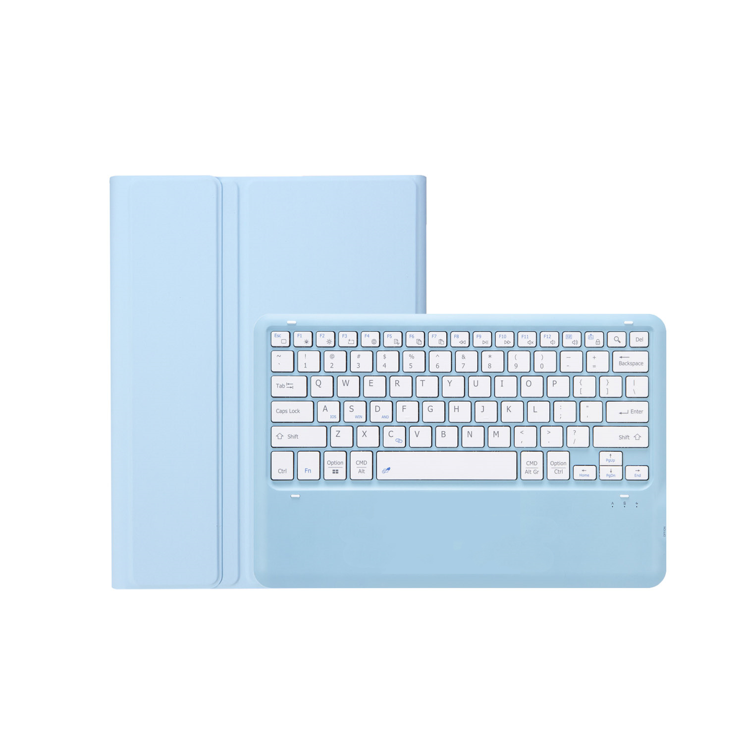 Case2go - Bluetooth Toetsenbord hoes geschikt voor Apple iPad Pro 13 (2024) - QWERTY - Auto Wake/Sleep functie - Met Pencil Houder - Licht Blauw afbeelding