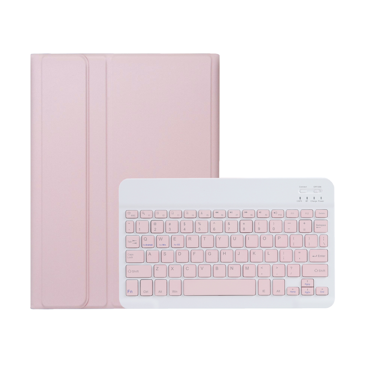 Case2go - Bluetooth Toetsenbord hoes geschikt voor Apple iPad Pro 11 (2024) - QWERTY - Auto Wake/Sleep functie - Met Pencil Houder - Roze afbeelding