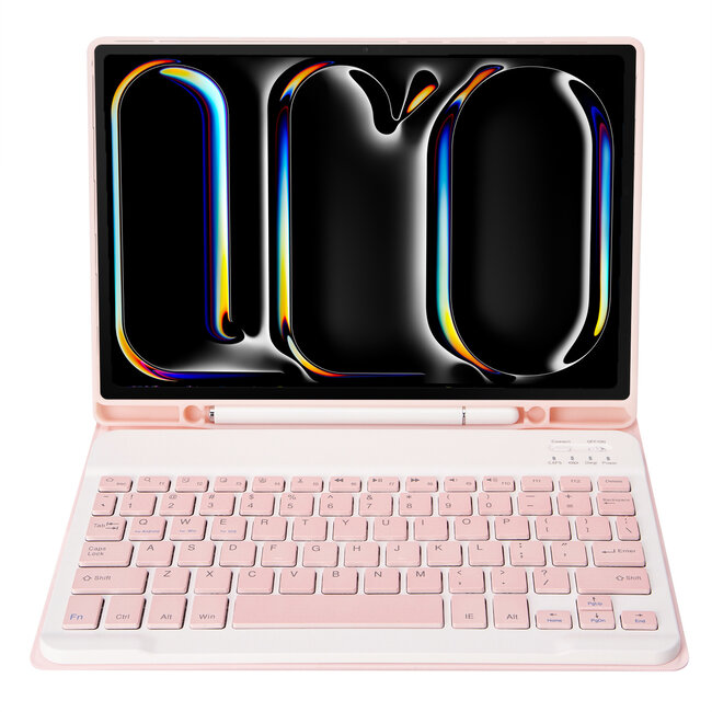 Case2go - Bluetooth Toetsenbord hoes geschikt voor Apple iPad Pro 11 (2025) / Apple iPad Pro 11 (2024) - QWERTY - Auto Wake/Sleep functie - Met Pencil Houder - Roze