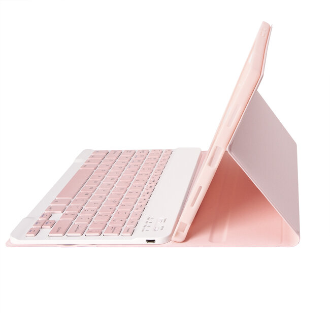 Case2go - Bluetooth Toetsenbord hoes geschikt voor Apple iPad Pro 11 (2025) / Apple iPad Pro 11 (2024) - QWERTY - Auto Wake/Sleep functie - Met Pencil Houder - Roze