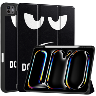 Case2go Hoes geschikt voor iPad Pro 13 (2025/2024) - 13 Inch - Tri-Fold Book Case met Stylus Pen houder - TPU - Don&#039;t Touch Me