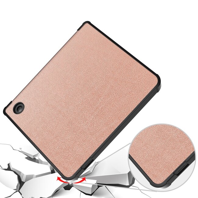 Case2go - Hoes geschikt voor Kobo Libra Colour - Flip Cover - Auto/Wake functie - TPU - Rosegoud