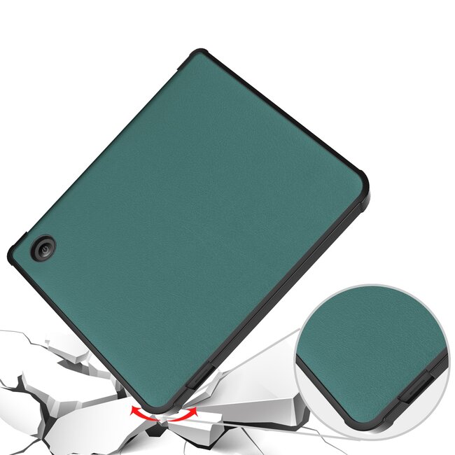 Case2go - Hoes geschikt voor Kobo Libra Colour - Flip Cover - Auto/Wake functie - TPU - Donkergroen