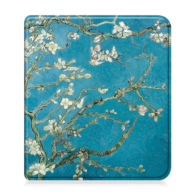 Case2go - Hoes geschikt voor Kobo Libra Colour - Flip Cover - Auto/Wake functie - TPU - Witte Bloesem