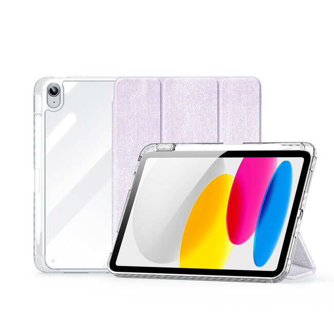 Dux Ducis - Tablet hoes geschikt voor Apple iPad 10.2 (2019-2021) - Unid Tri-fold Case - Met Pencilhouder en Auto/Wake Functie - Paars