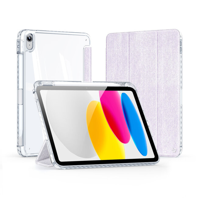 Dux Ducis - Tablet hoes geschikt voor Apple iPad 10.2 (2019-2021) - Unid Tri-fold Case - Met Pencilhouder en Auto/Wake Functie - Paars