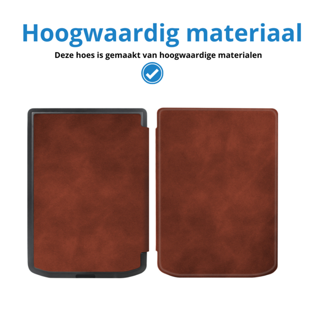 Case2go - E-reader Hoes geschikt voor PocketBook Verse / Verse Pro / Verse Pro Color - Sleepcover - Auto/Wake functie - Magnetische sluiting - Donker Bruin