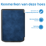 Case2go - E-reader Hoes geschikt voor PocketBook Verse / Pro - Sleepcover - Auto/Wake functie - Magnetische sluiting - Donker Blauw