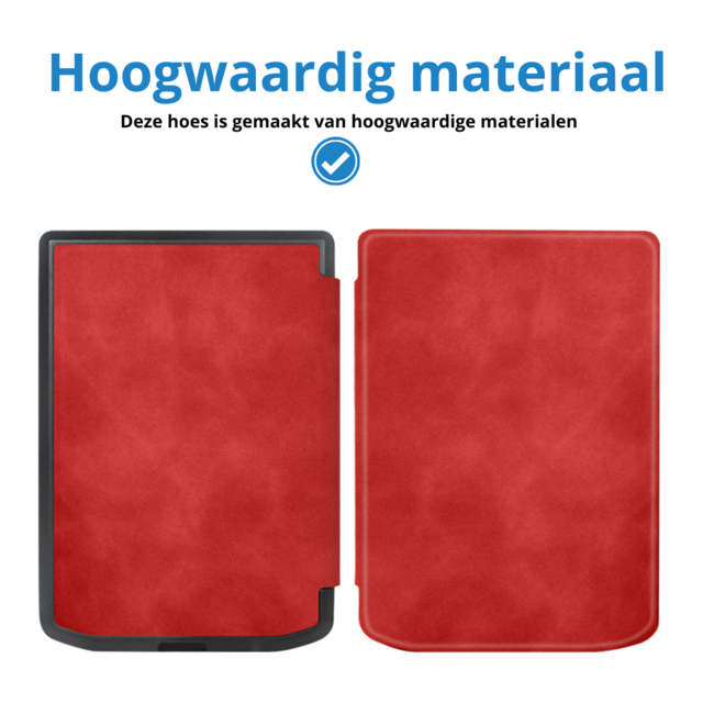Case2go - E-reader Hoes geschikt voor PocketBook Verse / Verse Pro / Verse Pro Color - Sleepcover - Auto/Wake functie - Magnetische sluiting - Rood