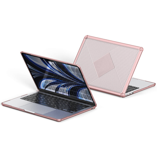 Dux Ducis - Laptoptas- Hoes geschikt voor Macbook Air 13.6 (2022/2024) - Laptophoes- 360 Bescherming - Laptop Sleeve- Laptop Tas- Licht gewicht - Roze