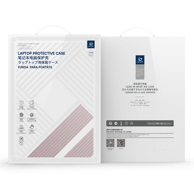 Dux Ducis - Laptoptas- Hoes geschikt voor Macbook Air 13.6 (2022/2024) - Laptophoes- 360 Bescherming - Laptop Sleeve- Laptop Tas- Licht gewicht - Roze