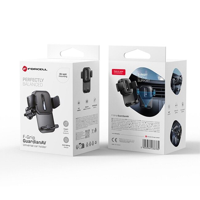 Forcell - Autohouder geschikt voor Telefoon - 360 draaibaar  - Ventilatierooster - Zwart