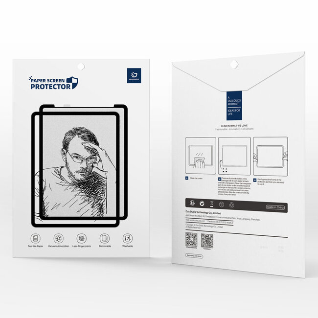 Dux Ducis -Tablet screenprotector geschikt voor Apple iPad Pro 13 (2025/2024) - Nano Paper protector - Zwart/Transparant