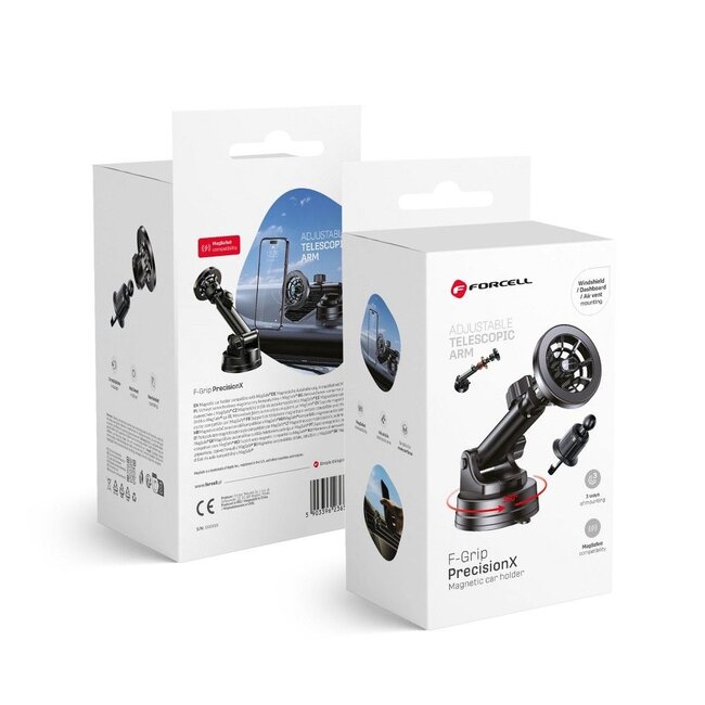 Forcell - Magnetische Telefoon houder voor in Auto - Lucht filter - Compatible met Magsafe magneet - Met Zuignap - Zwart