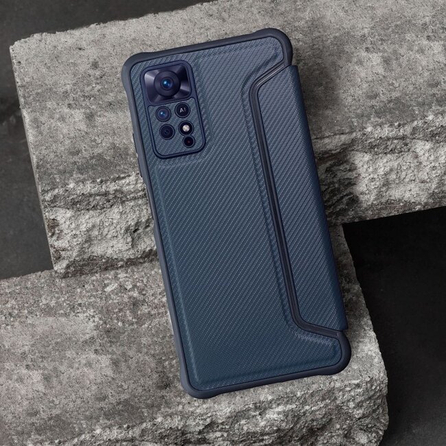 Case2go - Hoesje geschikt voor Xiaomi Redmi Note 13 Pro 5G - Schokbestendige Book Case - Donker Blauw