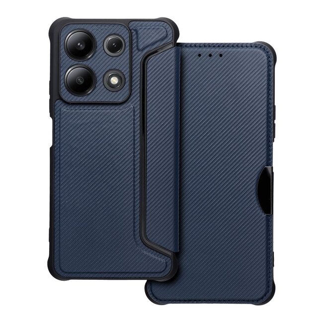 Case2go - Hoesje geschikt voor Xiaomi Redmi Note 13 Pro 4G - Schokbestendige Book Case - Donker Blauw