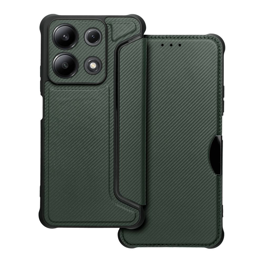 Case2go - Hoesje geschikt voor Xiaomi Redmi Note 13 Pro 4G - Schokbestendige Book Case - Donker Groen afbeelding