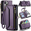 CaseMe - Telefoonhoesje geschikt voor Apple iPhone 15 - Wallet Book Case met Schouder Strap - Paars