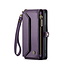 CaseMe - Telefoonhoesje geschikt voor Apple iPhone 15 - Wallet Book Case met Schouder Strap - Paars