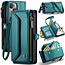 CaseMe - Telefoonhoesje geschikt voor Apple iPhone 15 Plus - Wallet Book Case met Schouder Strap - Donker Groen