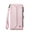 CaseMe - Telefoonhoesje geschikt voor Apple iPhone 15 Pro - Wallet Book Case met Schouder Strap - Licht Roze