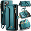 CaseMe - Telefoonhoesje geschikt voor Apple iPhone 15 Pro - Wallet Book Case met Schouder Strap - Donker Groen