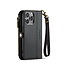 CaseMe - Telefoonhoesje geschikt voor Apple iPhone 15 Pro Max - Wallet Book Case met Schouder Strap - Zwart