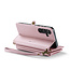 CaseMe - Telefoonhoesje geschikt voor Samsung Galaxy A35 - Wallet Book Case met Schouder Strap - Licht Roze