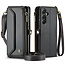 CaseMe - Telefoonhoesje geschikt voor Samsung Galaxy A25 - Wallet Book Case met Schouder Strap - Zwart