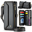CaseMe - Telefoonhoesje geschikt voor Samsung Galaxy A55 - Wallet Book Case met Schouder Strap - Zwart