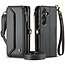CaseMe - Telefoonhoesje geschikt voor Samsung Galaxy A55 - Wallet Book Case met Schouder Strap - Zwart