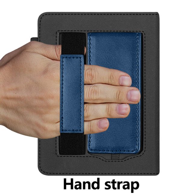 Case2go - E-reader hoes geschikt voor Kobo Clara Colour/ BW - Sleepcover - Auto/Wake functie - Met handstrap - Donker Blauw