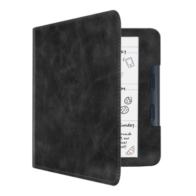 Case2go - E-reader hoes geschikt voor Kobo Libra Colour - Sleepcover - Auto/Wake functie - Met handstrap - Zwart