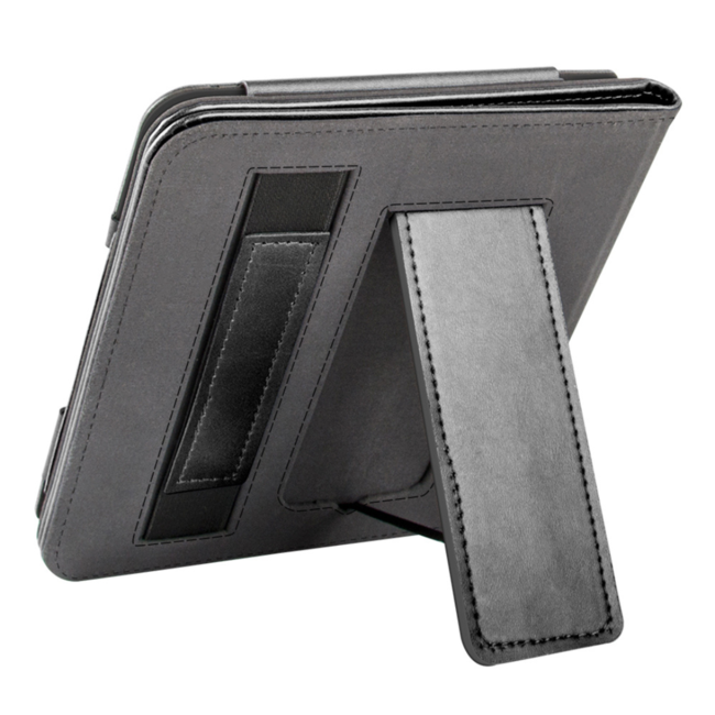 Case2go - E-reader hoes geschikt voor Kobo Libra Colour - Sleepcover - Auto/Wake functie - Met handstrap - Zwart